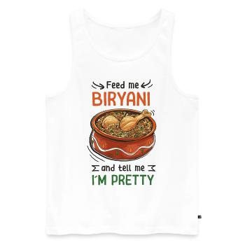 Foodies indiens, biryani, amoureux, - Débardeur bio Premium Homme - blanc - Devant - Michal (187cm)
