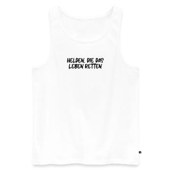 Feuerwehr - Helden, die das Leben retten - Männer Premium Bio Tank Top - Weiß - Vorne - Michal (187cm)
