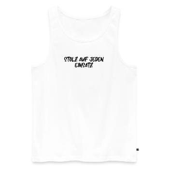 Feuerwehr - Stolz auf jeden Einsatz - Männer Premium Bio Tank Top - Weiß - Vorne - Michal (187cm)