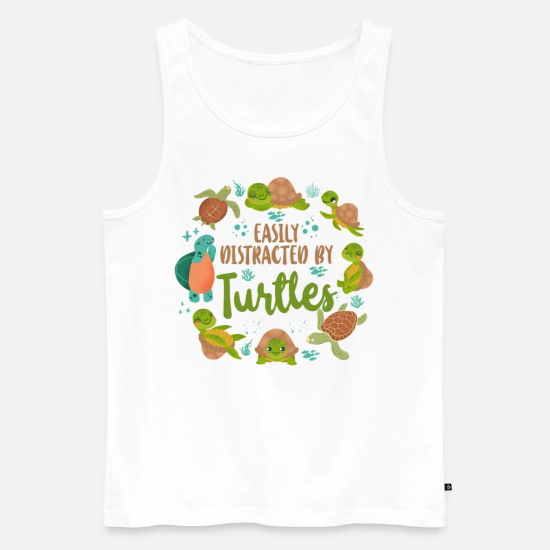 Sea Turtle Tortoise Easily - Männer Premium Bio Tank Top - Weiß