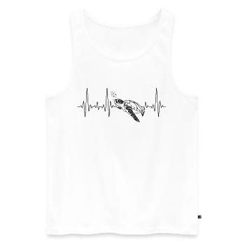 Sea Turtle Tortoise Heartbeat - Men's Premium Organic Tank Top - white - Front - Michal (187cm)