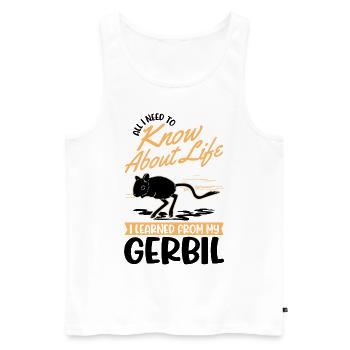 Gerbil Gift Racing Rat Gerbil - Men's Premium Organic Tank Top - white - Front - Michal (187cm)