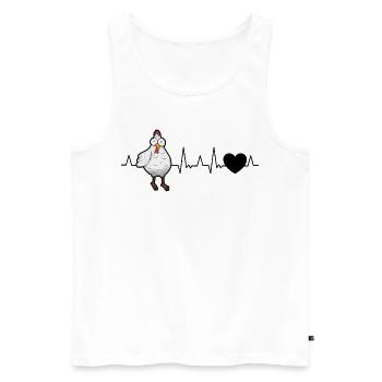 Poulets Heartbeat Chicken Farmer - Débardeur bio Premium Homme - blanc - Devant - AI Model Male 178 light (178cm)