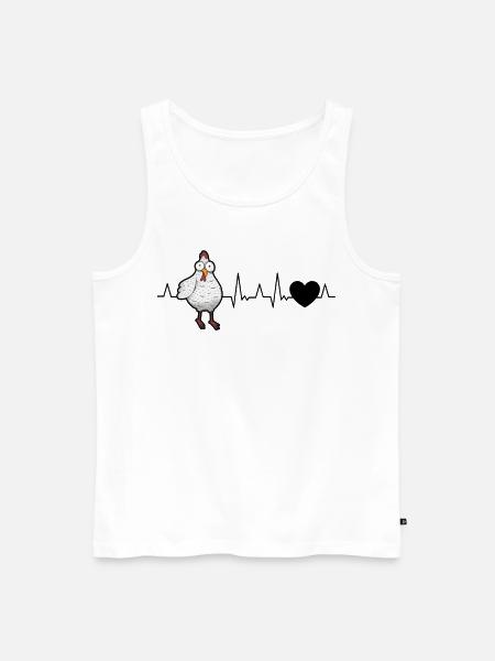 Chickens Heartbeat Chicken Farmer - Men's Premium Organic Tank Top - white