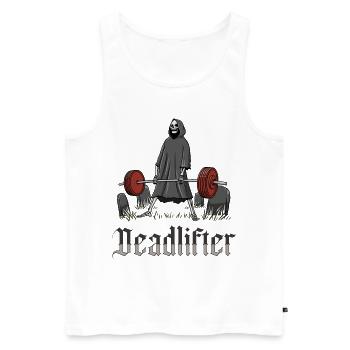 Deadlifter Skeleton Bodybuilding Fitness Workout - Débardeur bio Premium Homme - blanc - Devant - Michal (187cm)