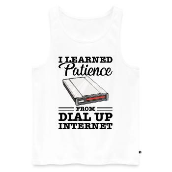 90s Nostalgia Retro 90s Dial Up - Men's Premium Organic Tank Top - white - Front - AI Model Male 178 light (178cm)