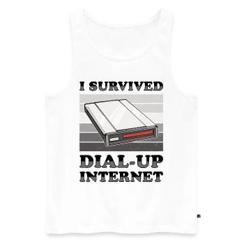 90s Nostalgia Retro 90s Dial Up - Men's Premium Organic Tank Top - white - Front - AI Model Male 178 light (178cm)
