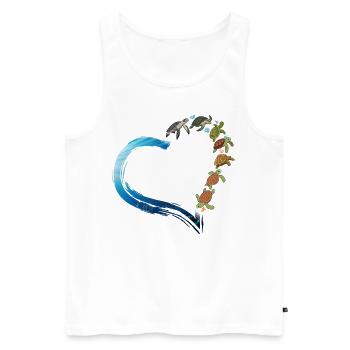 Sea Turtle Tortoise Heart - Men's Premium Organic Tank Top - white - Front - Michal (187cm)