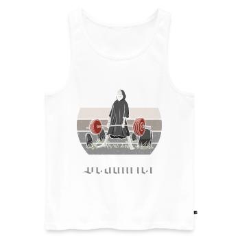 Deadlifter Skeleton Bodybuilding Fitness Workout - Débardeur bio Premium Homme - blanc - Devant - Michal (187cm)