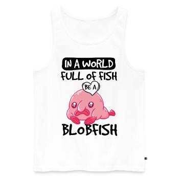 Biologiste marin Poissons d’eau profonde Blob Océan - Débardeur bio Premium Homme - blanc - Devant - AI Model Male 178 light (178cm)
