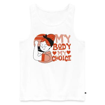 Feminist My Body My Choice - Men's Premium Organic Tank Top - white - Front - Michal (187cm)