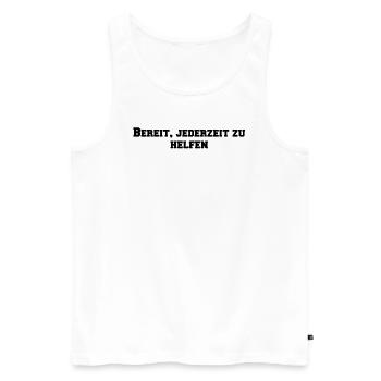 Feuerwehr - Bereit, jederzeit zu helfen - Männer Premium Bio Tank Top - Weiß - Vorne - Michal (187cm)