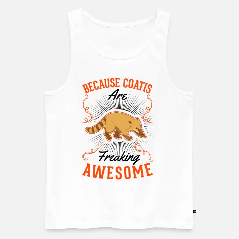 Nasenbär Geschenk Rüsselbär Coati - Männer Premium Bio Tank Top - Weiß