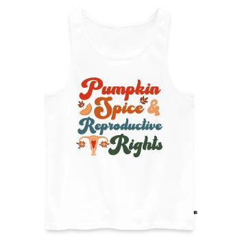 Feminist Fall Autumn Pumpkin Spice - Männer Premium Bio Tank Top - Weiß - Vorne - Michal (187cm)