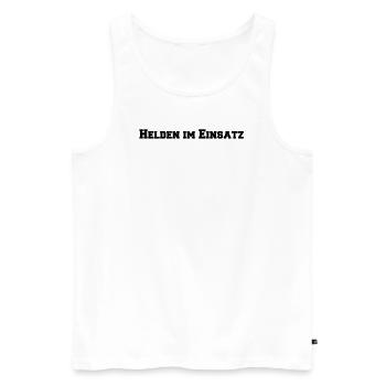 Feuerwehr - Helden im Einsatz - Männer Premium Bio Tank Top - Weiß - Vorne - Michal (187cm)