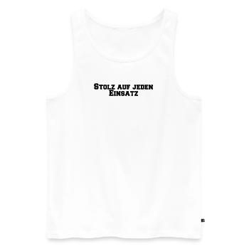 Feuerwehr - Stolz auf jeden Einsatz - Männer Premium Bio Tank Top - Weiß - Vorne - Michal (187cm)
