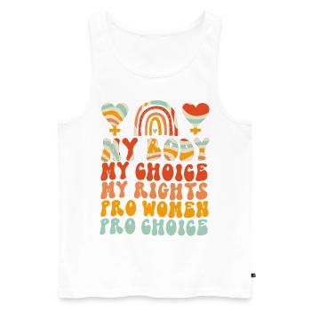 Feminist My Body My Choice My - Männer Premium Bio Tank Top - Weiß - Vorne - Michal (187cm)