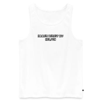 Feuerwehr - Immer bereit zu helfen - Männer Premium Bio Tank Top - Weiß - Vorne - Michal (187cm)