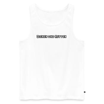 Feuerwehr - Dienen und Retten - Männer Premium Bio Tank Top - Weiß - Vorne - AI Model Male 178 light (178cm)