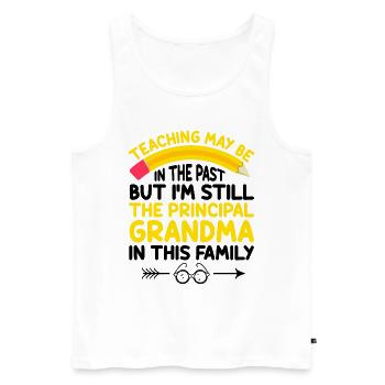 Retired Grandma Pensioner Pension Teacher Teach Re - Men's Premium Organic Tank Top - white - Front - Michal (187cm)