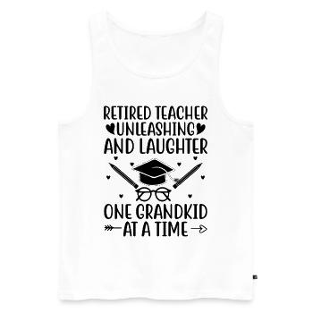 Retired Grandma Pensioner Pension Teacher Teach Re - Men's Premium Organic Tank Top - white - Front - Michal (187cm)