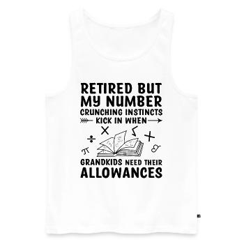Pensionierte Oma Rentner Pension Buchhalter Bank - Männer Premium Bio Tank Top - Weiß - Vorne - Michal (187cm)