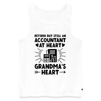 Grand-mère à la retraite Pensioner Comptable Banque - Débardeur bio Premium Homme - blanc - Devant - AI Model Male 178 light (178cm)