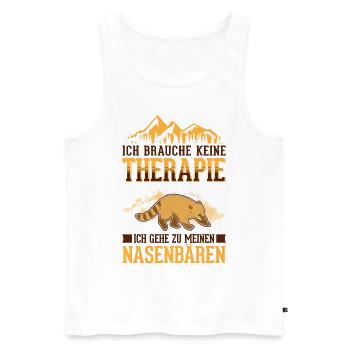 Coati Therapy Coati Proboscis Bear - Men's Premium Organic Tank Top - white - Front - AI Model Male 178 light (178cm)