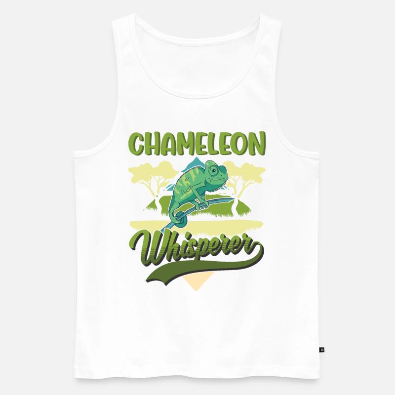 Chamäleon Flüsterer Chameleon Whisperer - Männer Premium Bio Tank Top - Weiß
