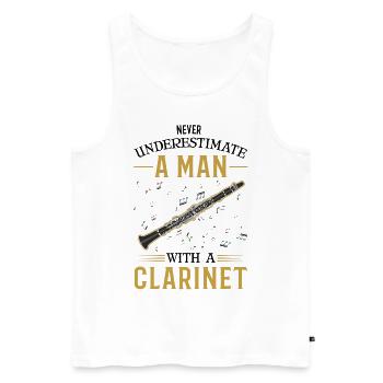 Clarinettes Homme Clarinettiste Clarinettiste - Débardeur bio Premium Homme - blanc - Devant - Michal (187cm)