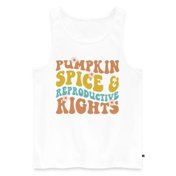 Feminist Pumpkin Spice & - Männer Premium Bio Tank Top - Weiß - Vorne - AI Model Male 178 light (178cm)