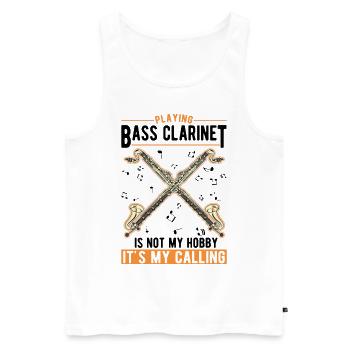 Clarinette basse Clarinettiste basse amateur - Débardeur bio Premium Homme - blanc - Devant - Michal (187cm)