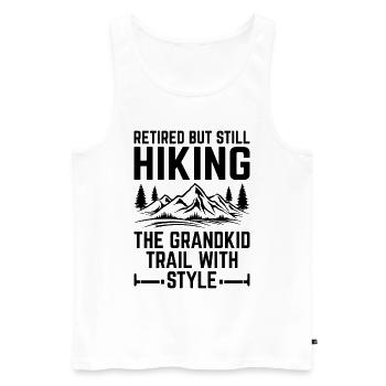 Retraité mais toujours en randonnée Le Grandkid Trail avec S - Débardeur bio Premium Homme - blanc - Devant - Michal (187cm)