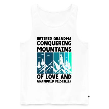 Randonnée Grand-mère retraitée Retraitée Pension Hiker Tre - Débardeur bio Premium Homme - blanc - Devant - Michal (187cm)