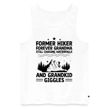Randonnée Grand-mère retraitée Retraitée Pension Hiker Tre - Débardeur bio Premium Homme - blanc - Devant - Michal (187cm)