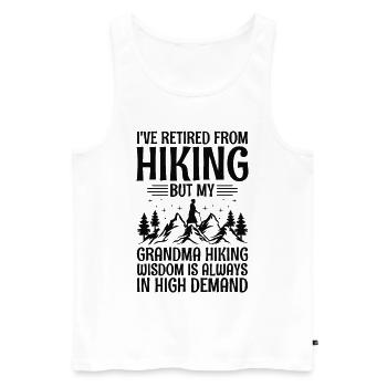 Randonnée Grand-mère retraitée Retraitée Pension Hiker Tre - Débardeur bio Premium Homme - blanc - Devant - Michal (187cm)