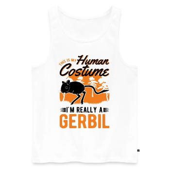 Gerbil Human Costume Rennmaus - Men's Premium Organic Tank Top - white - Front - Michal (187cm)