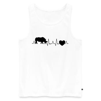 Rhino Heartbeat Rhino - Men's Premium Organic Tank Top - white - Front - Michal (187cm)
