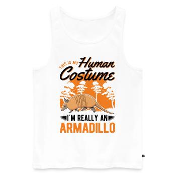 Armadillo Human Costume Gürteltier - Men's Premium Organic Tank Top - white - Front - Michal (187cm)