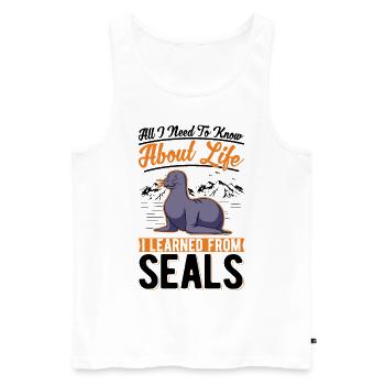 seal, sea lion, seal - Men's Premium Organic Tank Top - white - Front - Michal (187cm)