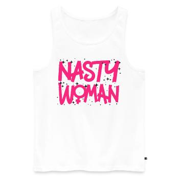 Feminist Nasty Woman - Men's Premium Organic Tank Top - white - Front - Michal (187cm)