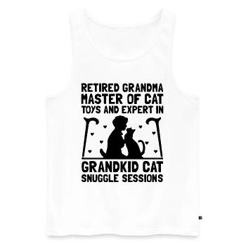 Amoureux des chats Grand-mère retraitée Retraité Propriétaire de chat Chat - Débardeur bio Premium Homme - blanc - Devant - Michal (187cm)