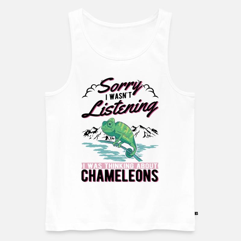 Chamäleon Geschenkidee Chameleon - Männer Premium Bio Tank Top - Weiß