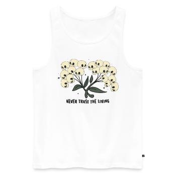Design vintage d’Halloween « Never Trust The Living » - Débardeur bio Premium Homme - blanc - Devant - Michal (187cm)