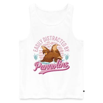 Easily distracted by Pangolins - Men's Premium Organic Tank Top - white - Front - Michal (187cm)
