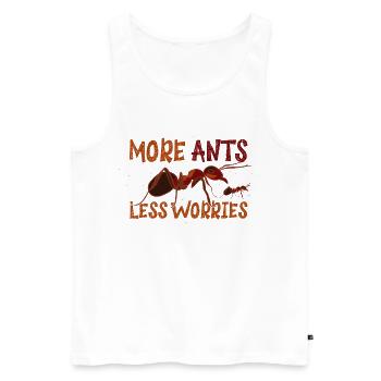 More Ants Less Worries Ameisen Farm - Men's Premium Organic Tank Top - white - Front - Michal (187cm)