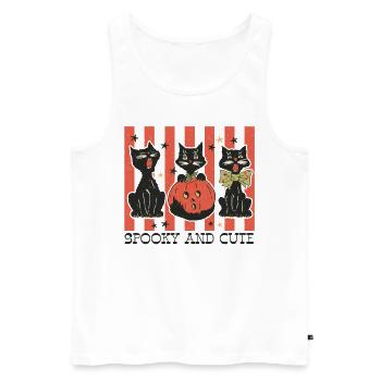 Creepy Halloween Retro Design: Spooky and Cute - Men's Premium Organic Tank Top - white - Front - Michal (187cm)