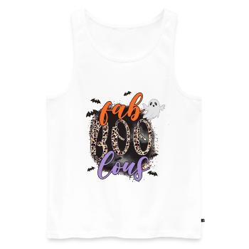 Fab-BOO-Lous Halloween Vibes: Spooky und Retro - Männer Premium Bio Tank Top - Weiß - Vorne - Michal (187cm)