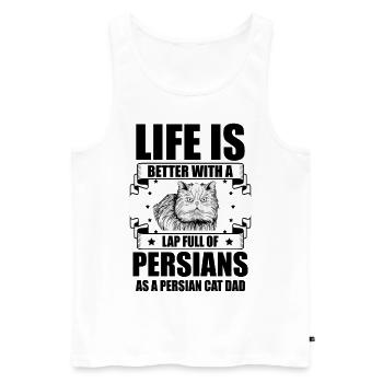 Chat persan Chat Amoureux Propriétaire de chat Persan Longhair C - Débardeur bio Premium Homme - blanc - Devant - Michal (187cm)