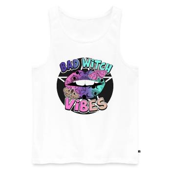 Süßes oder Saures Bad Witch Vibes Halloween-Design - Männer Premium Bio Tank Top - Weiß - Vorne - Michal (187cm)